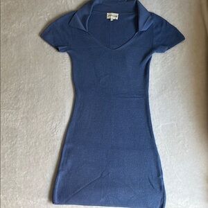 Freshman Blue Knit Mini Dress
